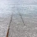 海に続く線路の写真_1256400