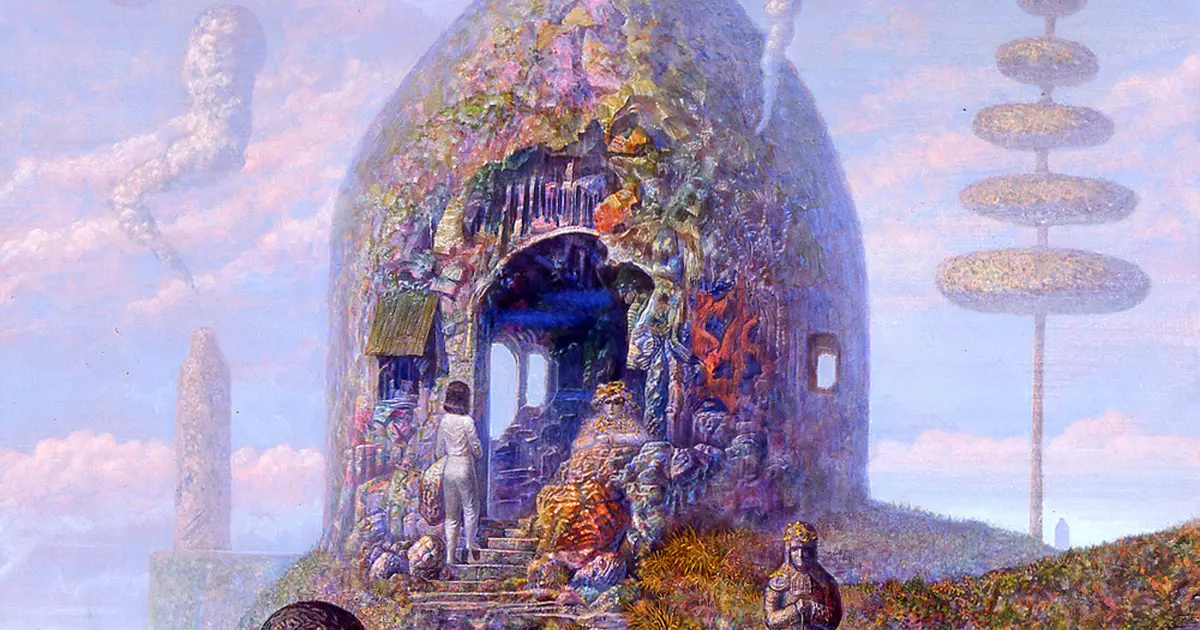 井上直久「丘の木々は風にそよぎ」イバラード版画作品（新品） 山の木々