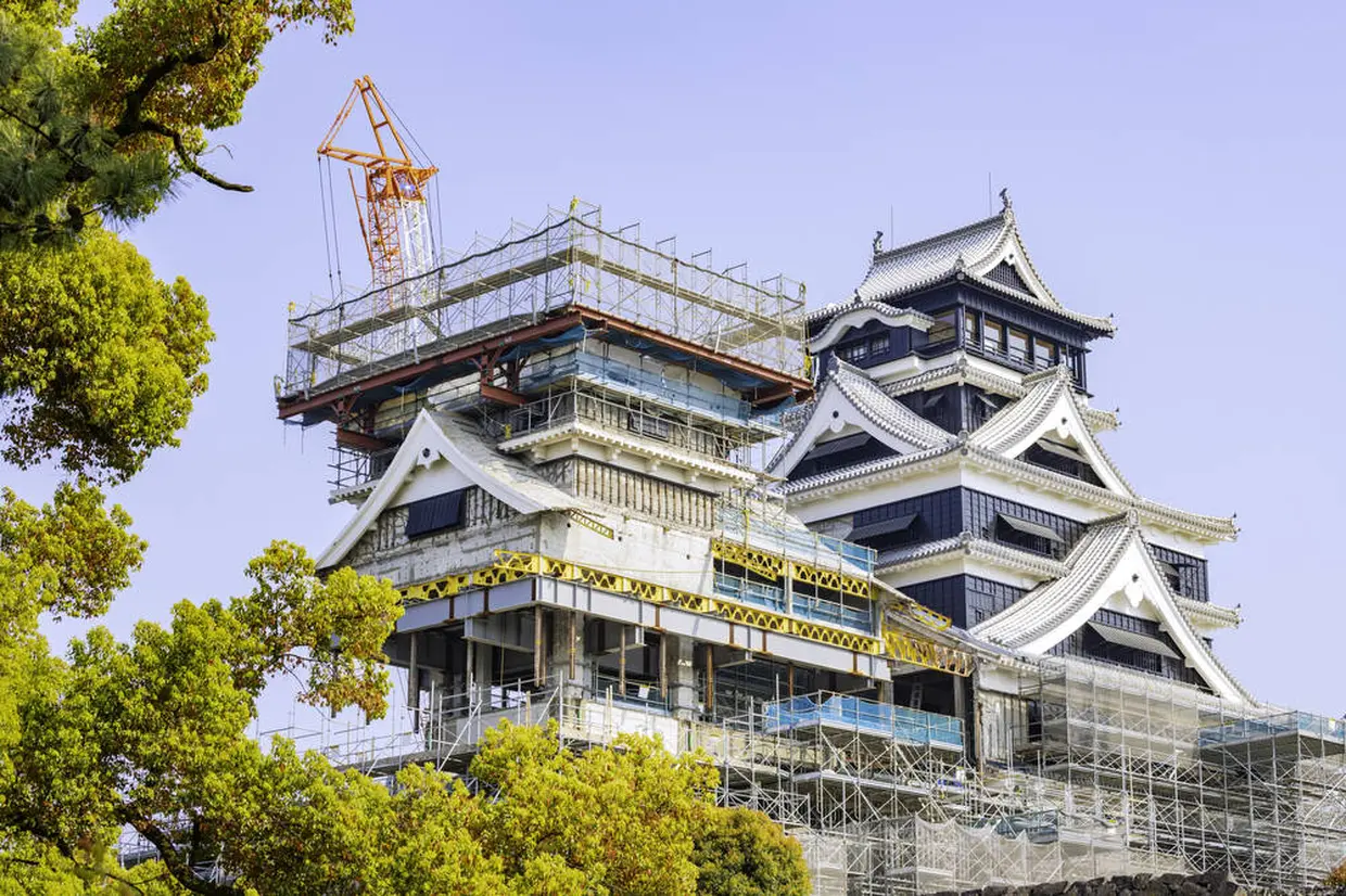 熊本城　復旧工事様子
