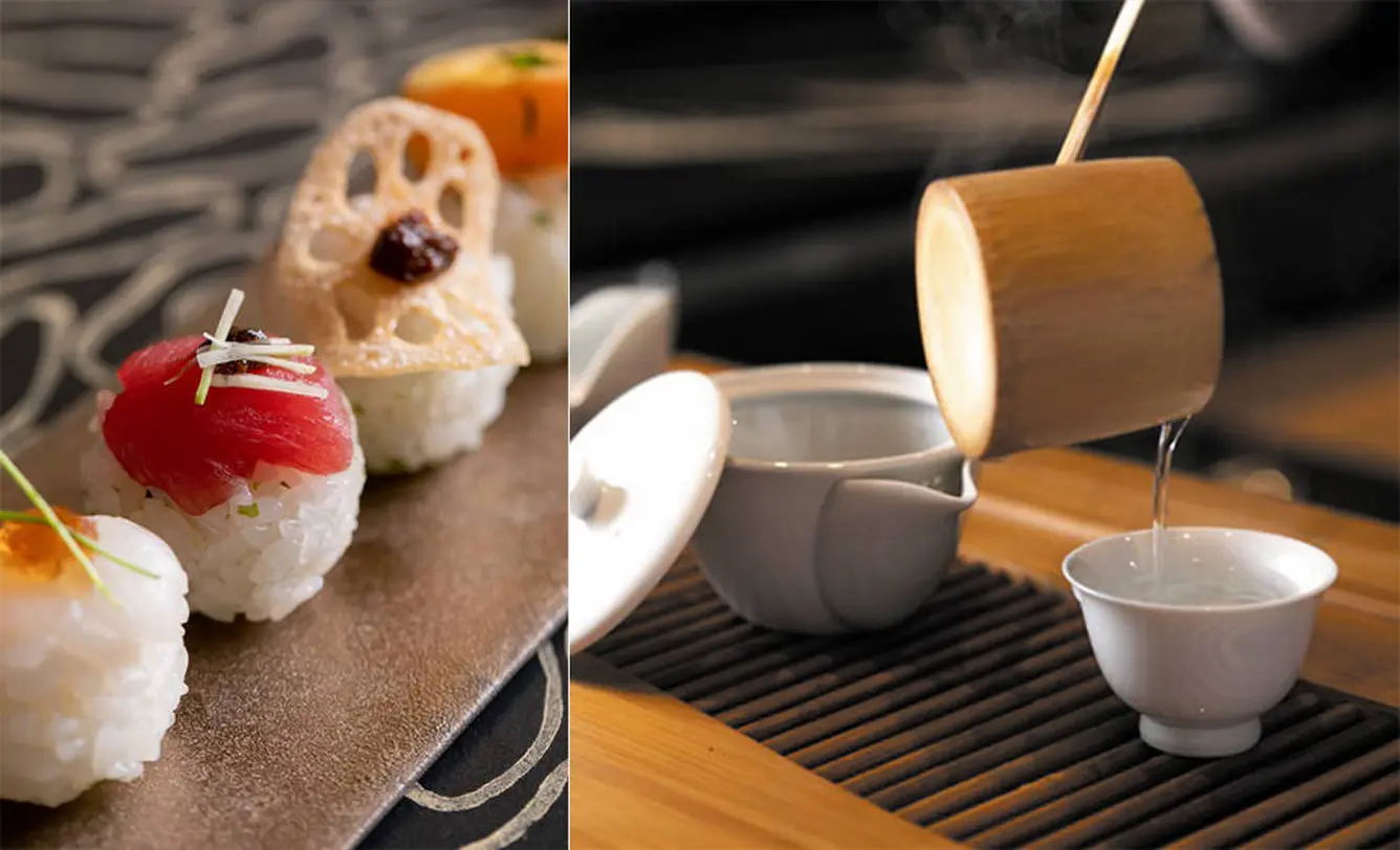 手鞠鮨と日本茶　宗田