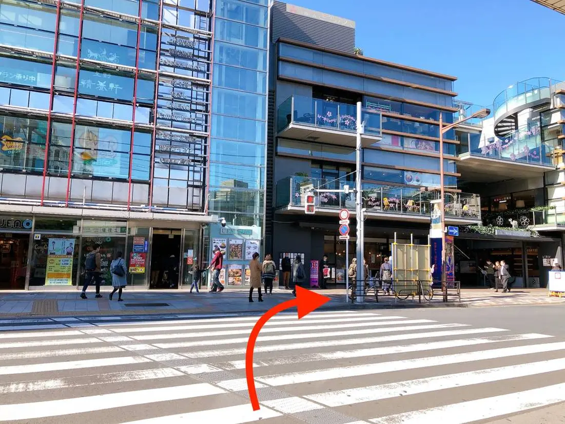 上野駅周辺の横断歩道