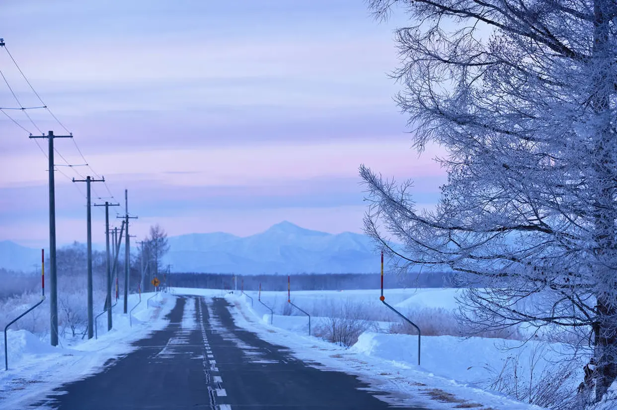 北海道　雪道