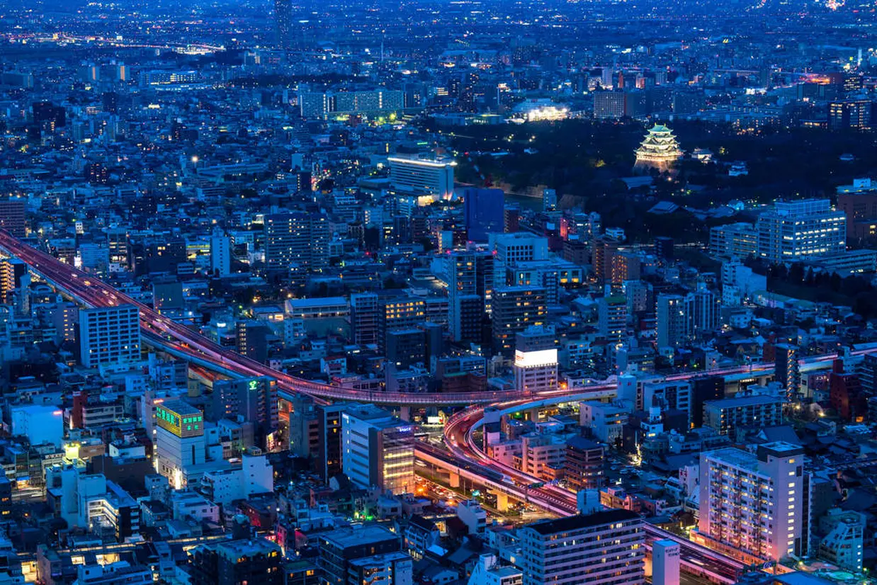 名古屋城　夜のライトアップ
