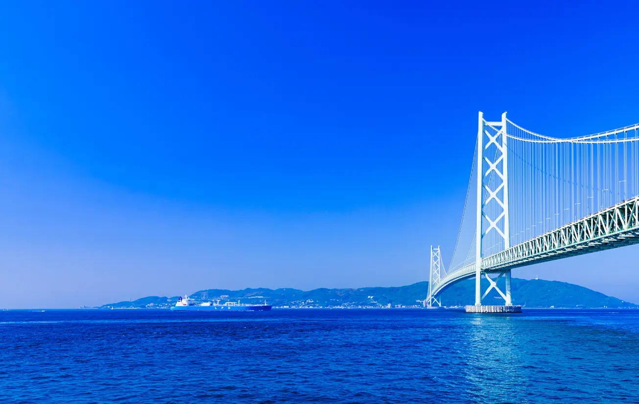 淡路島と明石海峡大橋