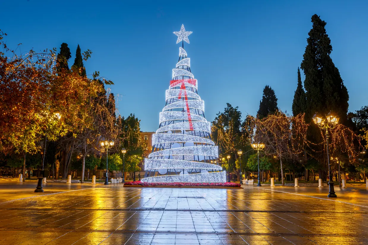 シンタグマ広場のクリスマスツリー