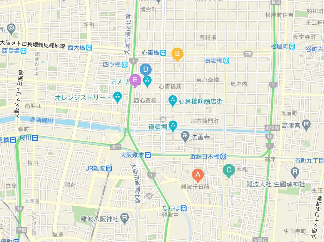 なんば・心斎橋エリア