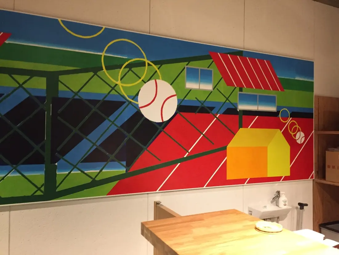 店内・野球のイラスト