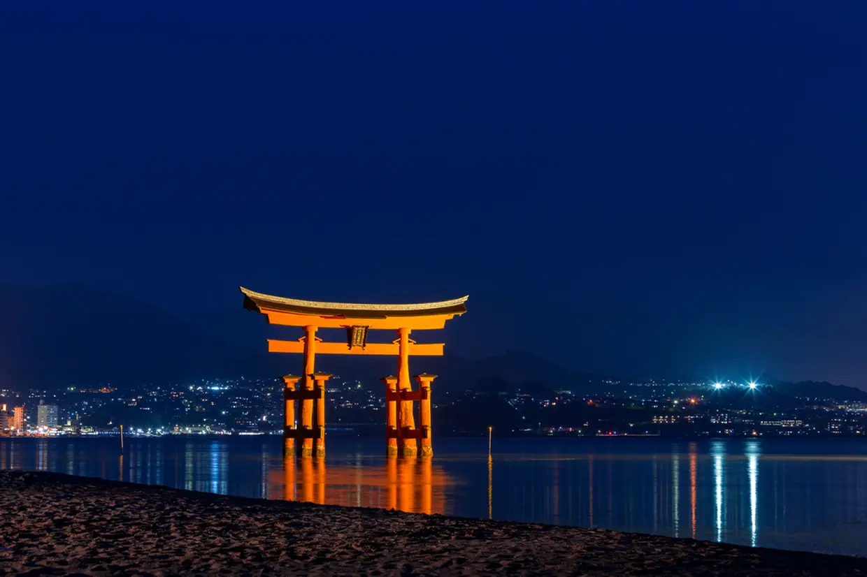 夜の大鳥居