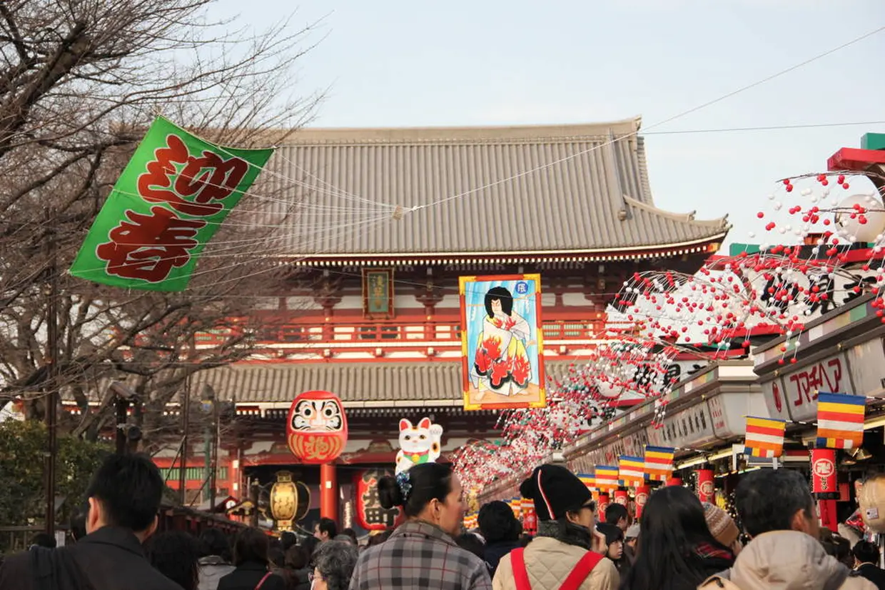 浅草寺　初詣の様子