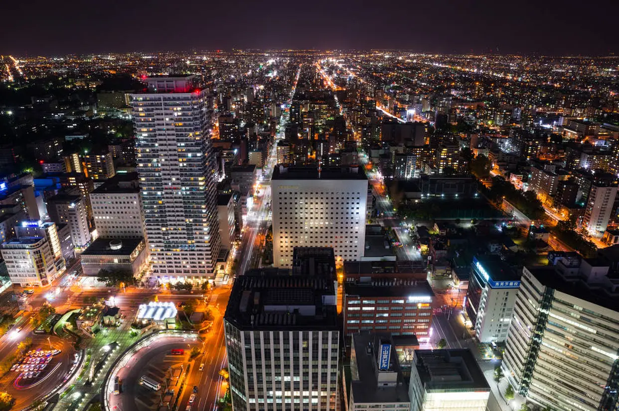 JRタワー展望室からみた札幌の夜景