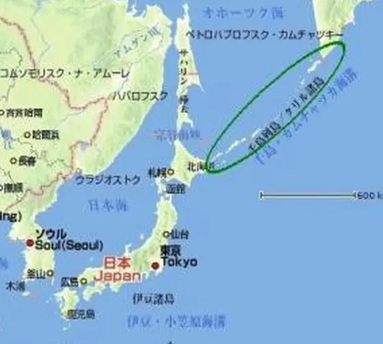 千島列島までを考慮すると...。