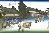 鳴海宿  鳴海（名物有松絞）