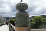 南側擬宝珠池田屋騒動刀傷跡