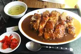 肉食堂 最後にカツ。