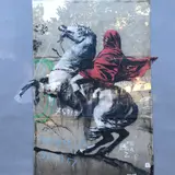 Banksy : red horseman