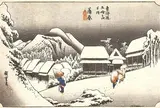 蒲原宿  蒲原（夜の雪）