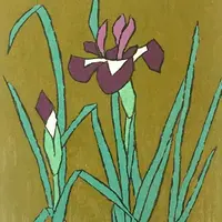 熊谷守一「あやめ」シルクスクリーン 33.5×24㎝　1975年