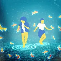 人の動きに合わせて映像が変化する