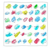 Tシャツ サイズ：100～120 cm　￥4,000-（税抜）  マルチクロス 2色展開 サイズ：50×50 cm　　 ￥1,800-（税抜