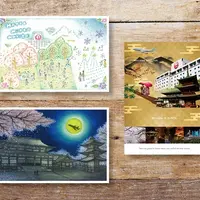 写真右 グランプリ「四季折々の風景」写真左上段　準グランプリ「しあわせホテル」写真左下段　準グランプリ「文化と進化の町・成田」（成田山新勝寺と飛行機のある風景）