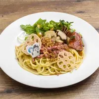 ▲京都伏見高校のしば漬け入りペペロンチーノ