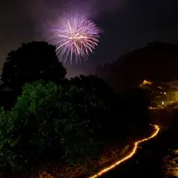 万灯と打ち上げ花火3