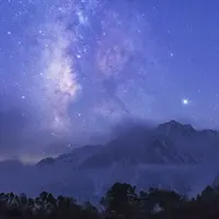 夜明けの天の川（場所：栂池高原湿原展望台）