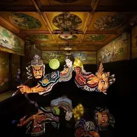 今回のために制作された青森ねぶた「竹取物語」／漁樵の間