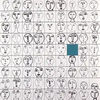 猪熊弦一郎《Faces 80》1989年(c)公益財団法人ミモカ美術振興財団※無断転載禁止