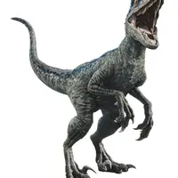 映画に登場するブルー（ラプトル）の等身大モデル