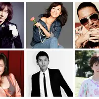上からダイアモンド☆ユカイ、早見優、Bro.KORN、 左下から麻倉未稀、松重豊、生稲晃子