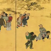 横山華山《唐子図屛風》左隻部分　文政9（1826）年　個人蔵