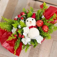 雪だるまのフラワーアレンジメント教室