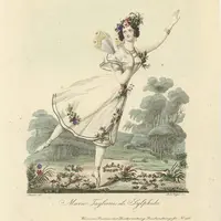 マリー・タリオーニ『ラ・シルフィード』1833年頃　アンティークプリント　©兵庫県立芸術文化センター
