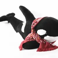 福引目玉景品シャチマフラー付きジャンボぬいぐるみ