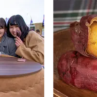 ほくほくのやきいもをこたつの中で暖まりながら楽しめる