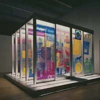 ロバート・ラウシェンバーグ《至点》1968 年 国立国際美術館蔵 © Robert Rauschenberg Foundation 提供：NTT InterCommunication Center [ICC] 