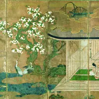 重要文化財「厩図屏風(うまやずびょうぶ)」(部分)