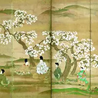 「観桜図屏風(かんおうずびょうぶ)」(部分)