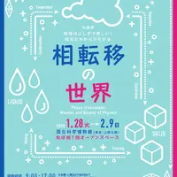 企画展「物理はふしぎで美しい！ 磁石と水からひろがる相転移の世界」ポスター