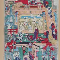 流行温泉の図 美の清板 國利写