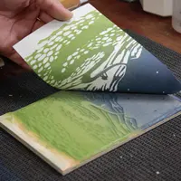山の木版画 刷り体験