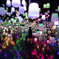 森の中の、呼応するランプの森とスパイラル - ワンストローク、夏の森／Forest and Spiral of Resonating Lamps in the Forest - One Stroke, Summer Forest
