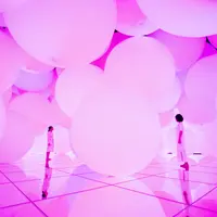 意思を持ち変容する空間、広がる立体的存在 - 平面化する3色と曖昧な9色、自由浮遊 ／Expanding Three-Dimensional Existence in Transforming Space - Flattening 3 Colors and 9 Blurred Colors, Free Floating