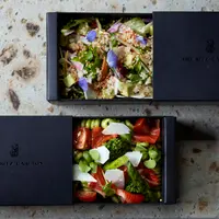テイクアウト用Boxサラダと冷製ジェノベーゼパスタ