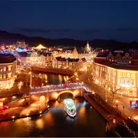 運河から眺める夜景 イメージ