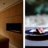 左）トリートメントルーム イメージ 右）チョコレートとシャンパン イメージ