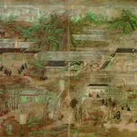国宝　聖徳太子絵伝のうち第1・２面　秦致貞筆　平安時代・延久元年（1069）　東京国立博物館蔵  【展示期間：第1・2面は4月13 日～5月6日】