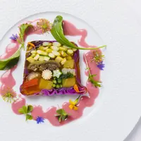 フォション特製 夏野菜のテリーヌ ハーブのジュレ ビーツのビネグレット イメージ