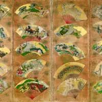 扇面貼交屛風（右隻）　宗達派　江戸時代・17世紀　東京国立博物館蔵